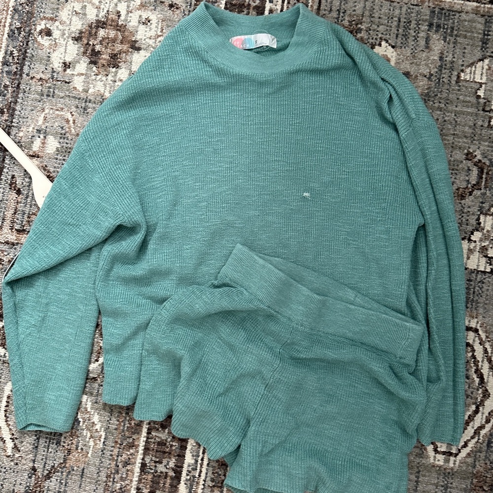 Free People Beach Sweater and short set
